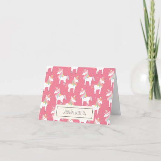 Motif Unicorne rose Cute personnalisé (Devant)