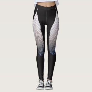 Motif unique de plume sur Legging imprimé par noir