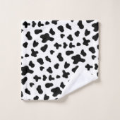 Motif vache noir et blanc de campagne (Gant de toilette)