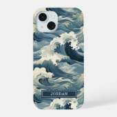 Motif Vagues Japonaises Monogrammé (Verso)