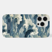 Motif Vagues Japonaises Monogrammé (Verso Horizontal)