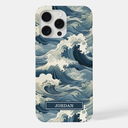 Motif Vagues Japonaises Monogrammé (Verso)