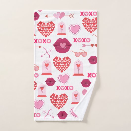 Motif Valentine`s Day 2023 Arrière - plan avec coe (Serviette à main)