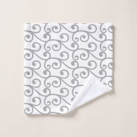 Motif vectoriel gris clair sur blanc (Gant de toilette)