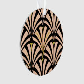 Motif ventilateur Art déco - pêche en noir (devant)