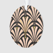 Motif ventilateur Art déco - pêche en noir (devant)