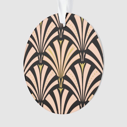 Motif ventilateur Art déco - pêche en noir (devant)