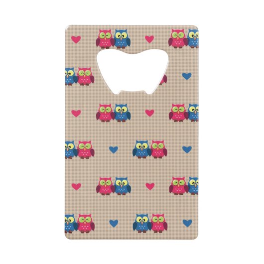 Motif vérifié avec des hiboux d'amour (Devant)