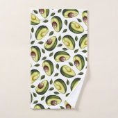 Motif vert blanc d'Avocado (Serviette à main)