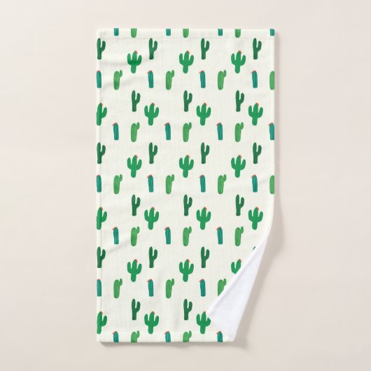 Motif vert clair de cactus (Serviette à main)