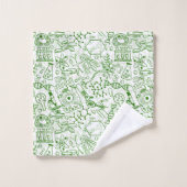 Motif vert de biologie (Gant de toilette)