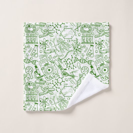 Motif vert de biologie (Gant de toilette)