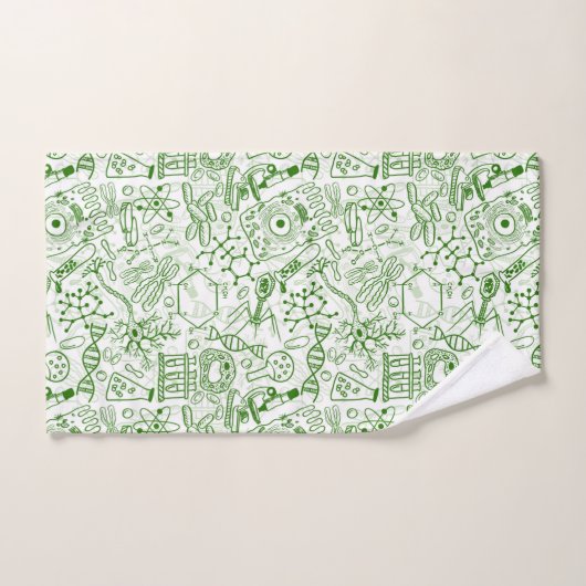 Motif vert de biologie (Serviette à main)
