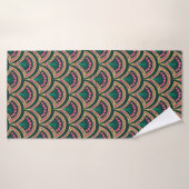 motif vert en forme de coquillage (Serviette de bain)