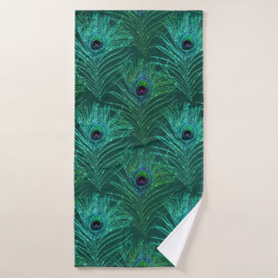 Motif vert en plumes de paon d'oiseau paon