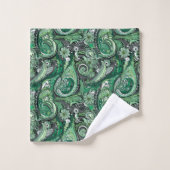 Motif vert et gris (Gant de toilette)
