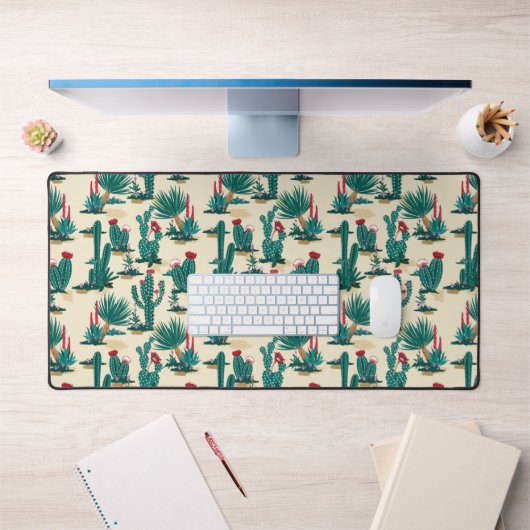 Motif vert et rouge Cactus (Bureau 1)