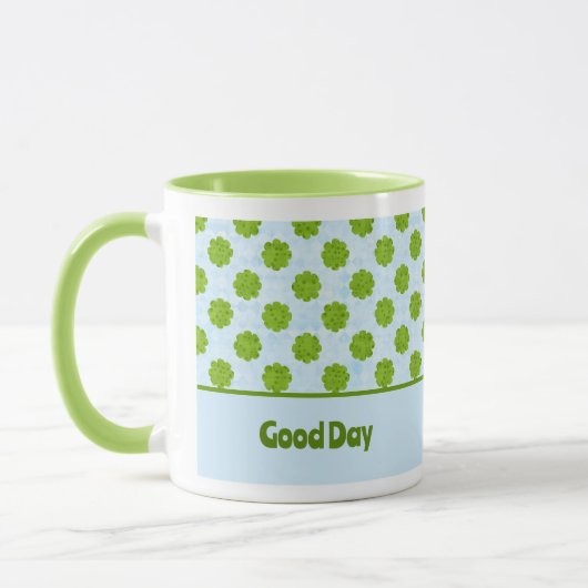 Motif vert feuille de trèfle café Mug (Gauche)