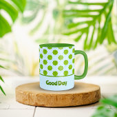 Motif vert feuille de trèfle café Mug