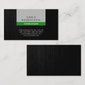 Motif vert  gris argenté Carte de visite (Devant / Derrière)