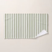 Motif vert olive et blanc cinq bandes (Serviette à main)