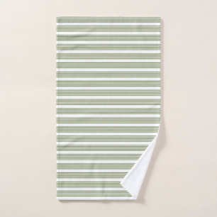 Motif vert olive et blanc cinq bandes