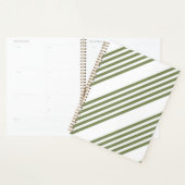 Motif vert olive et blanc cinq bandes (Devant avec enveloppe)