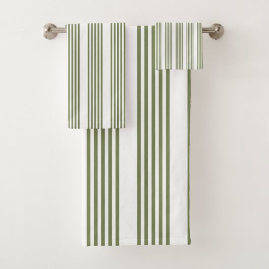 Motif vert olive et blanc cinq bandes (En situation)