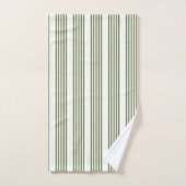 Motif vert olive et blanc cinq bandes (Serviette à main)