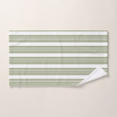 Motif vert olive et blanc cinq bandes (Serviette à main)