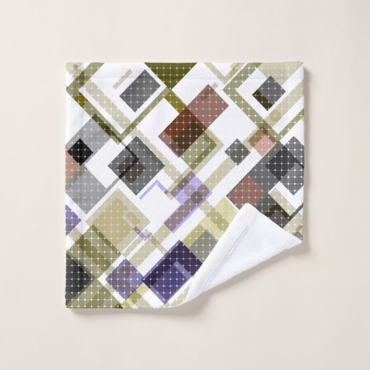 Motif vert pâle en tartan sans à damiers (Gant de toilette)