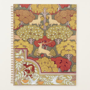 Motif Vert Sauge Forêt Cerf Stag Vintage
