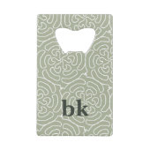 Motif vert sauge moderne monogrammé (Devant)