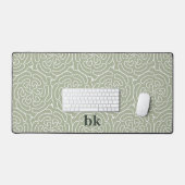 Motif vert sauge moderne monogrammé (Clavier et souris)