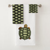 Motif vert tortue & tortue sur blanc (En situation)