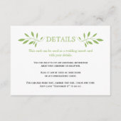 Motif vert vert vert feuille mariage insérer carte (Devant)