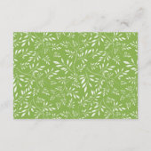 Motif vert vert vert feuille mariage insérer carte (Dos)