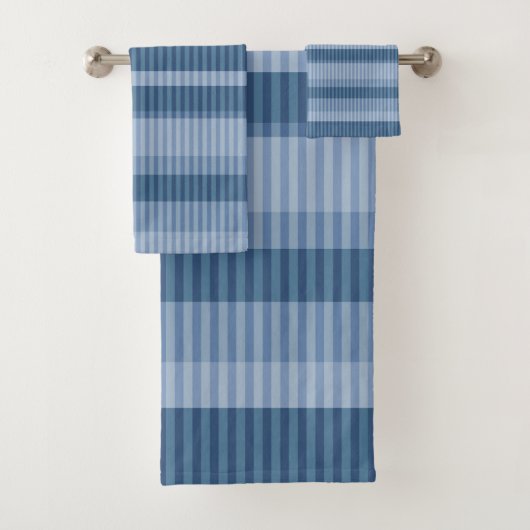 motif vertical rayé bleu (En situation)