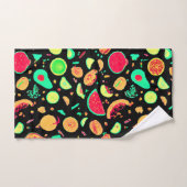 Motif vibrant de fruits de néon (Serviette à main)