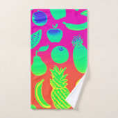 Motif vibrant de fruits de néon (Serviette à main)