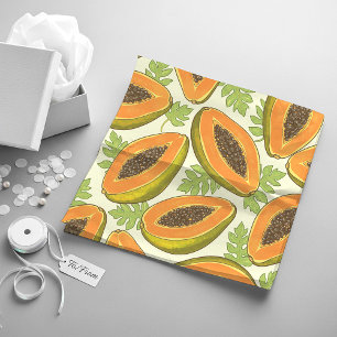 Motif vibrant de papaye tropicale et de feuilles
