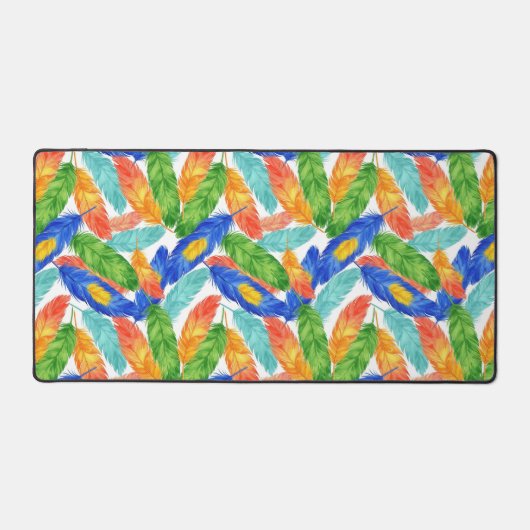 Motif vibrant de plume à l'aquarelle (Recto)
