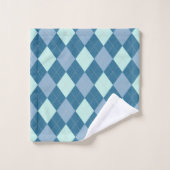 Motif vintage Argyle bleu (Gant de toilette)