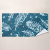 Motif vintage bleu (Serviette de bain)