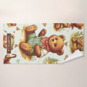Motif vintage Cute Teddy Bear (Serviette de bain)