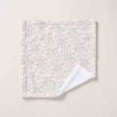 Motif Vintage de feuille vert rose rétro (Gant de toilette)