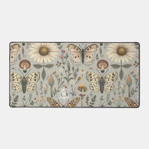 Motif vintage de fleurs champignons et papillon