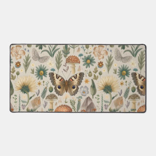 Motif vintage de fleurs champignons et papillon