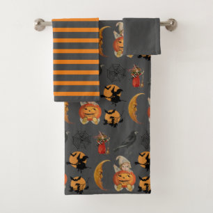 Motif vintage d'Halloween sur gris de fête