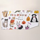 Motif Vintage Halloween Cats (Serviette de bain)
